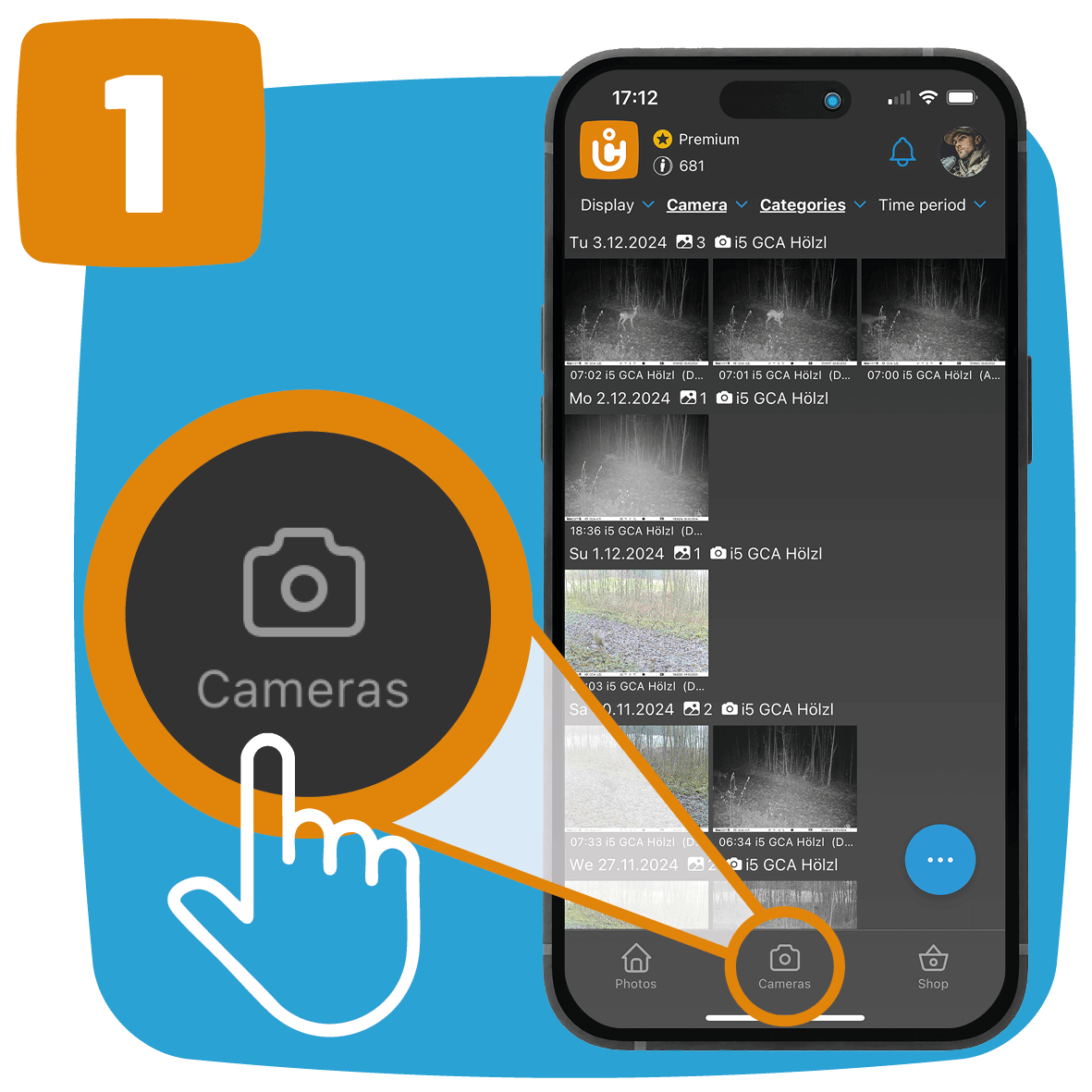 Step 1: Open the ICU CLOM app and click on your cameras